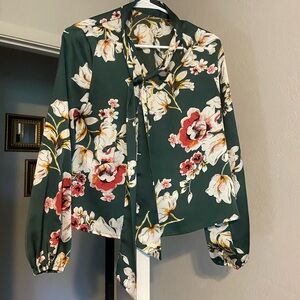 Floral Green Blouse